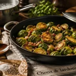 Recette choux de bruxelles lardons : choux caramélisés aux lardons fondants