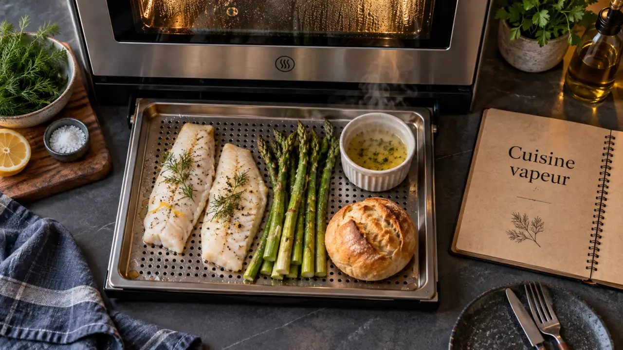 Four à la vapeur : aliments juteux, vapeur et condensation