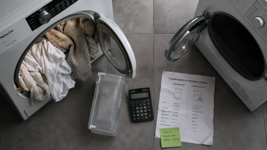 Sèche-linge à condensation ou à pompe à chaleur : prix, consommation et linge fragile, le vrai arbitrage
