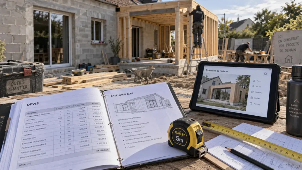 Devis extension maison 38 m² : postes qui font varier le budget